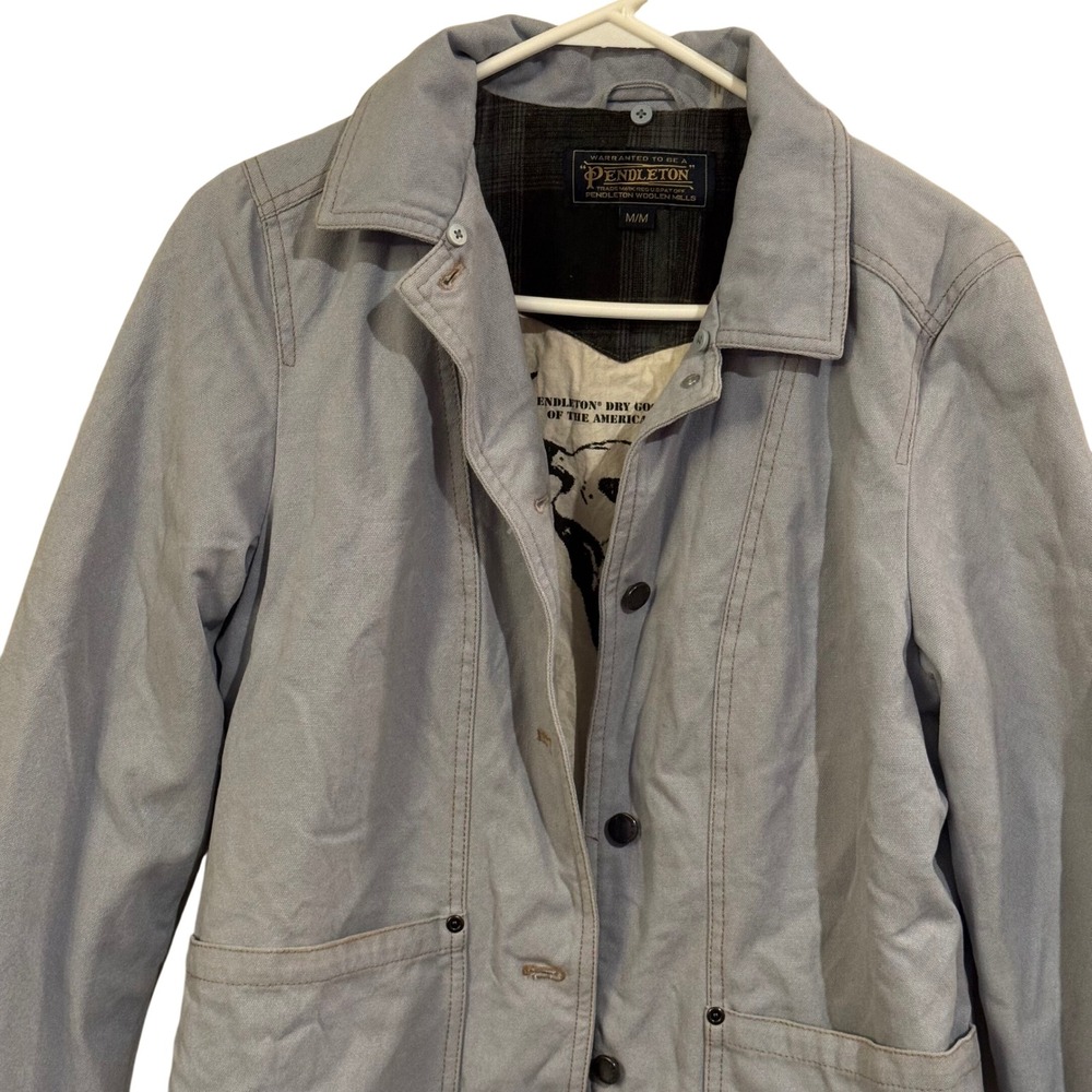 Pendleton Denim Blanket Lined Button Up Coat Wome… - image 13